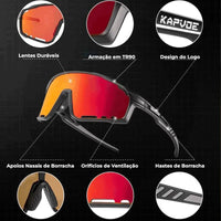 Óculos sendo segurado, com foco na lente em alta definição e clareza visual, garantindo durabilidade e conforto.