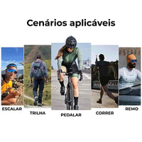 cenários aplicáveis do óculos esportivo , escalda , trilha , pedalada , correr . remo.
