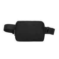 Vista traseira da pochete, destacando o bolso traseiro (anti-furto) e o design minimalista para maior segurança e conveniência.