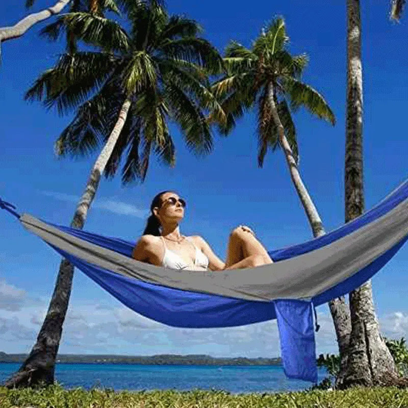 Rede Casal Camping Azul | Nylon Outdoor Premium