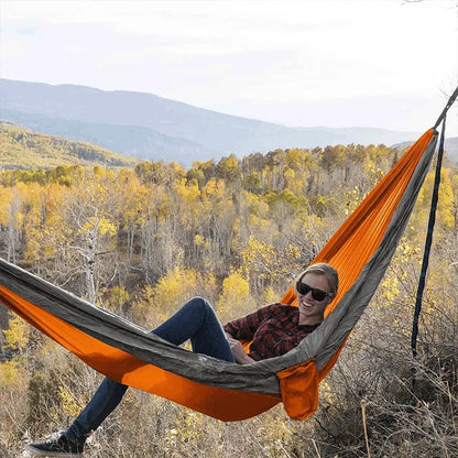 Rede Casal Camping Laranja | Nylon Outdoor Premium