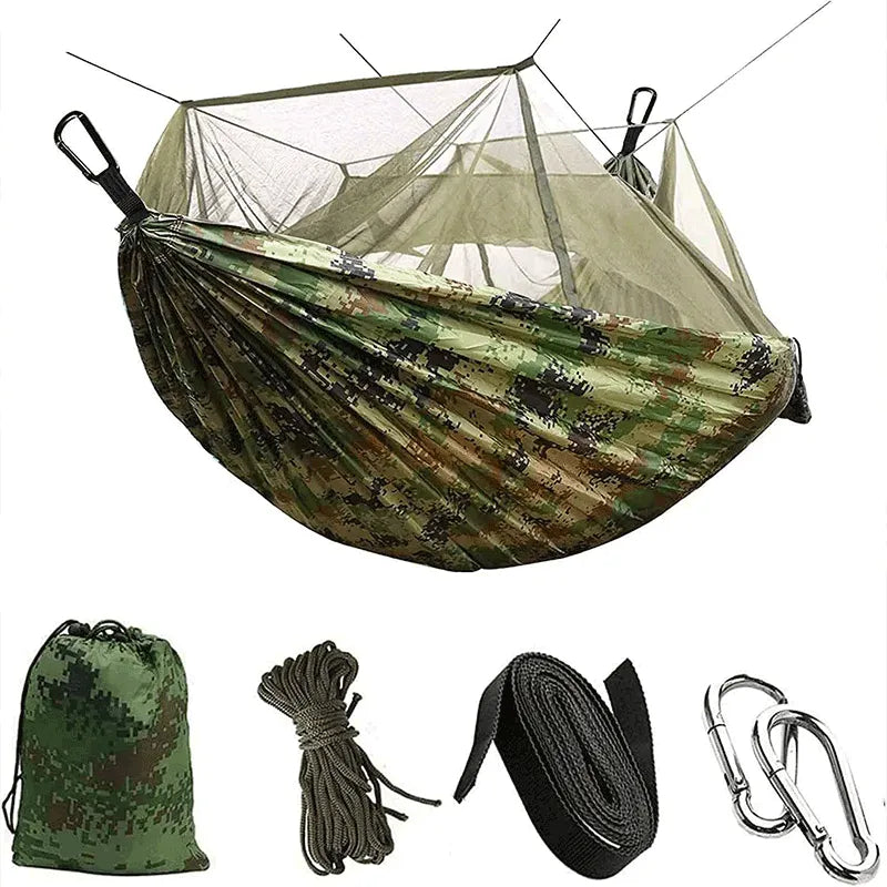 Rede de Camping com Mosquiteiro | Camuflada Outdoor Pro