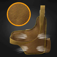 Detalhe do painel traseiro respirável em malha, garantindo conforto e ventilação durante o uso prolongado.