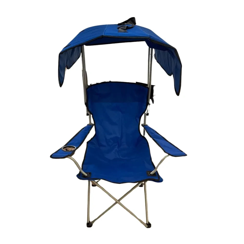 Cadeira Camping Dobrável Com Guarda-Sol | Guardian vista de frente com guarda sol em uso