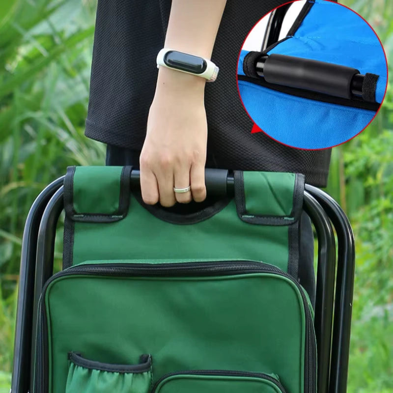 Close-up da alça de espuma macia e confortável e dos bolsos organizadores, reforçando o Alto Valor nos detalhes de durabilidade.