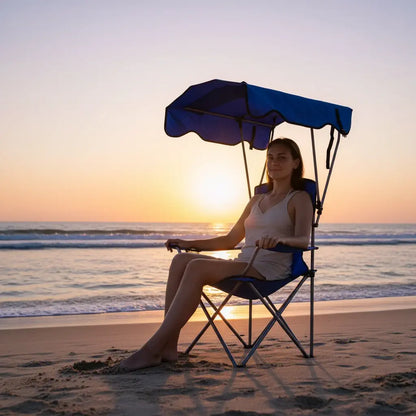 Cadeira Dobrável com Guarda-Sol | Linha Liberdade Pro