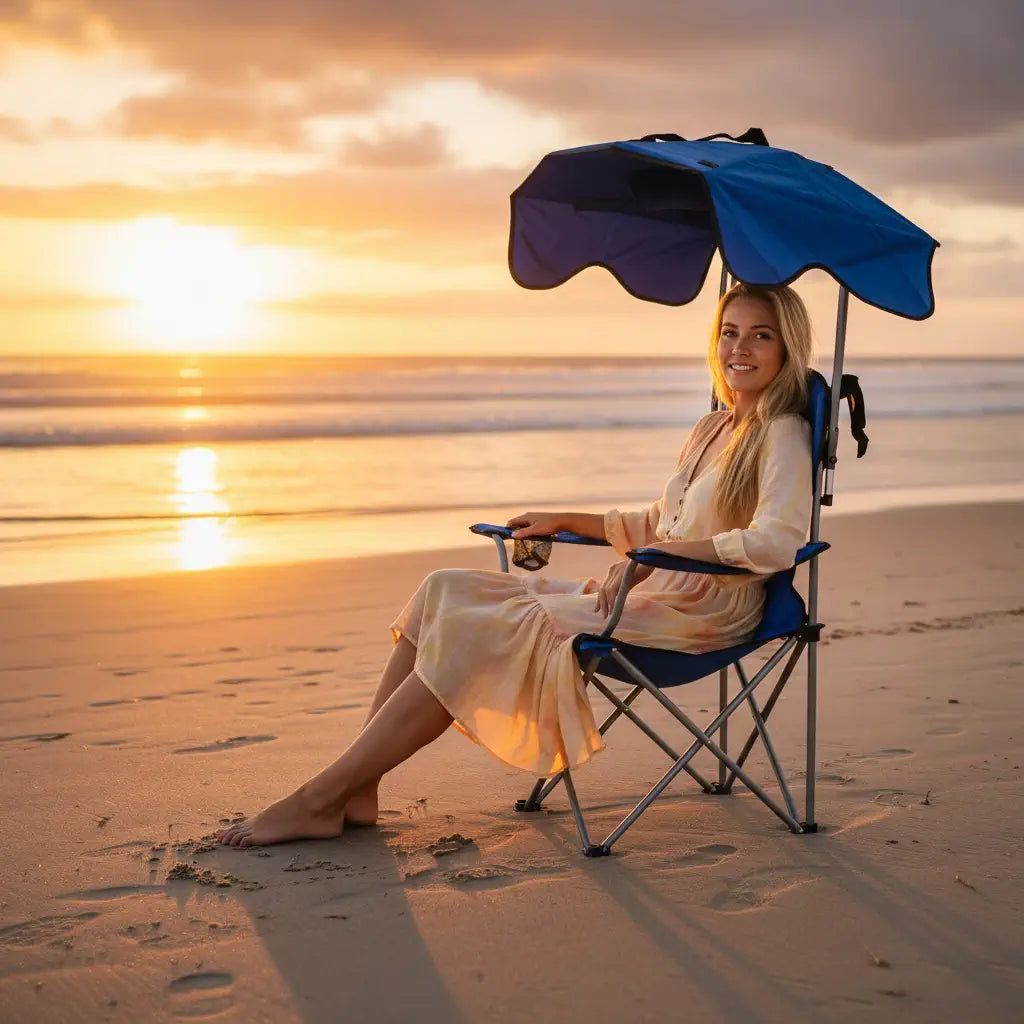 Cadeira Dobrável com Guarda-Sol | Linha Liberdade Pro