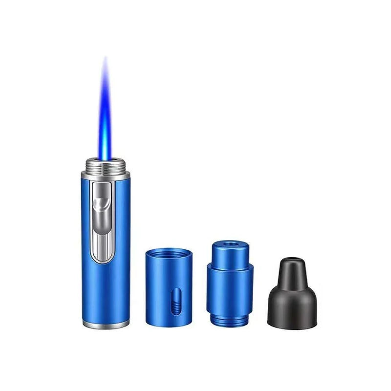 Caneta Puff Select Azul desmontada com acionamento para aromaterapia