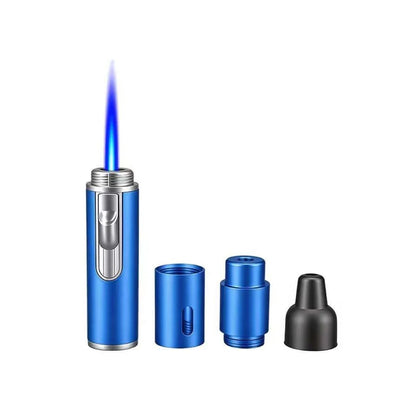 Caneta Puff Select Azul desmontada com acionamento para aromaterapia