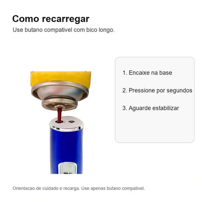 Como recarregar a Caneta Puff Select Azul com butano