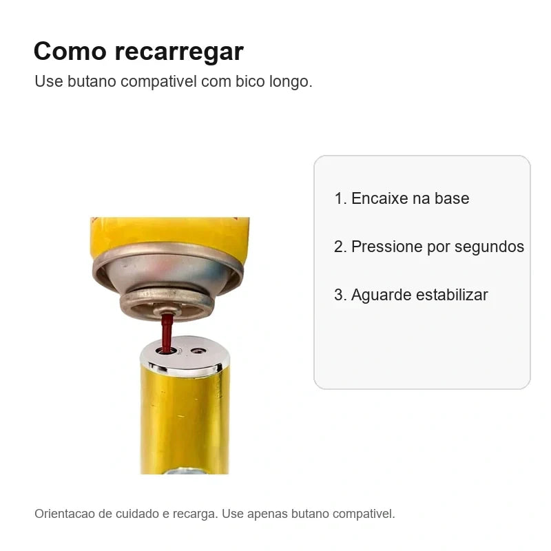 Como recarregar a Caneta Puff Select Dourada com butano