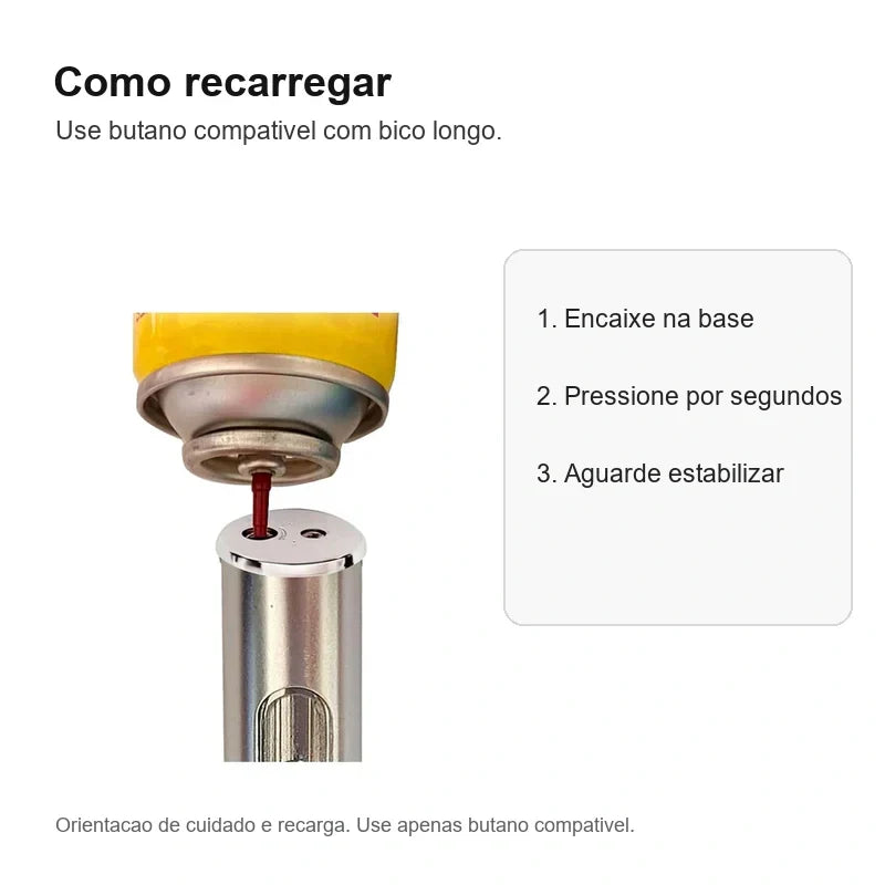 Como recarregar a Caneta Puff Select Prata com butano