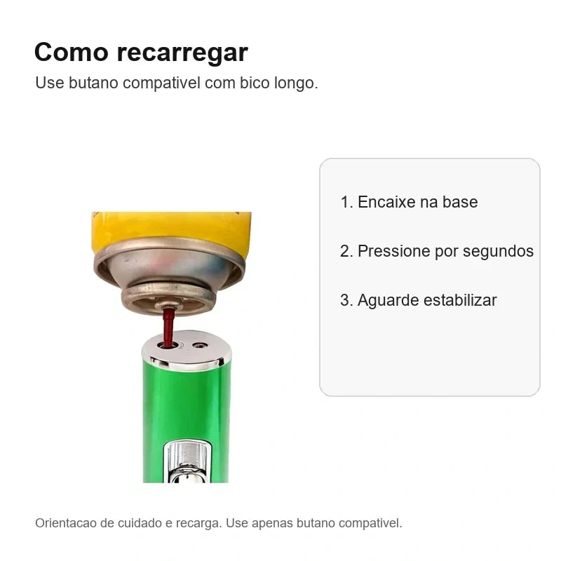 Como recarregar a Caneta Puff Select Verde com butano