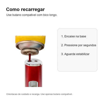 Como recarregar a Caneta Puff Select Vermelha com butano
