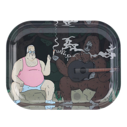 Bandeja de bolar em metal estampada 18x14cm vista de cima