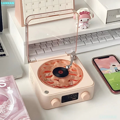 Caixa de Som Bluetooth + Luminária Vinil Retrô – Cultura Puff™