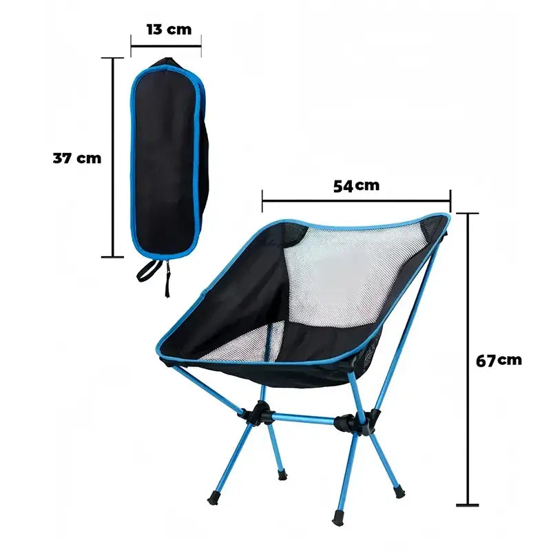 Medidas e dimensões da cadeira de camping dobrável altura largura e tamanho da bolsa