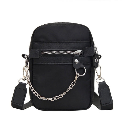 Bolsa Feminina Impermeável Transversal Pequena com Corrente