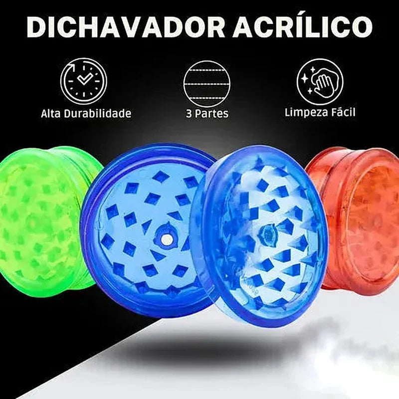 Kit Puff Pink Edition com dichavador acrilico colorido aberto